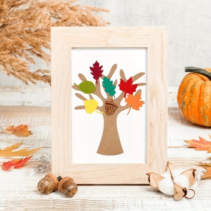 Classic Felt Tree Craft Kit with colourful Autumn Leaves - Image 5