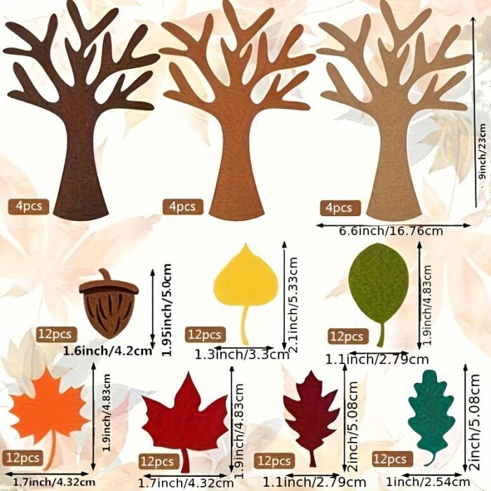Classic Felt Tree Craft Kit with colourful Autumn Leaves - Image 3