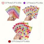Colorful Heart, Star, and Dot Stickers (18 Sheets) - Image 2