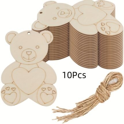 Wooden Bear Shape Craft Kit (10 PCS)