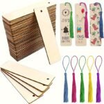 Wooden Blank Bookmarks (25 Bookmarks+25 Tassels) 
