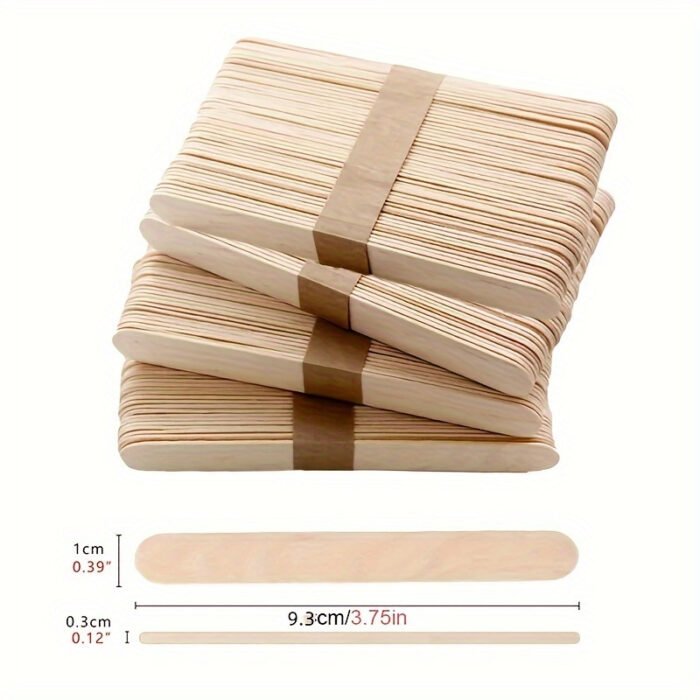 50 Colourful Craft Natural Wood Popsicle Sticks - Image 4