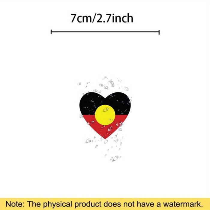 Aboriginal Flag Heart Stickers – For Windows - Image 2