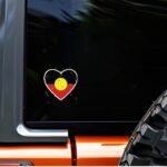 Aboriginal Flag Heart Stickers – For Windows - Image 5