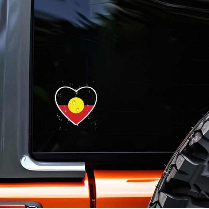 Aboriginal Flag Heart Stickers – For Windows - Image 5