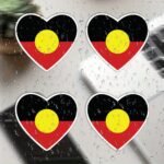 Aboriginal Flag Heart Stickers – For Windows - Image 4