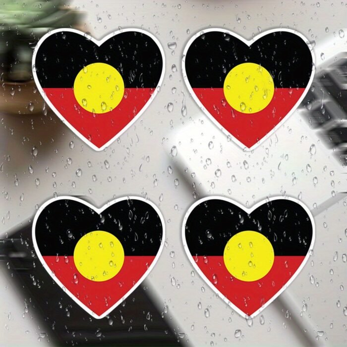 Aboriginal Flag Heart Stickers – For Windows - Image 4