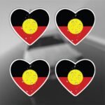 Aboriginal Flag Heart Stickers – For Windows