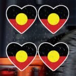 Aboriginal Flag Heart Stickers – For Windows - Image 3