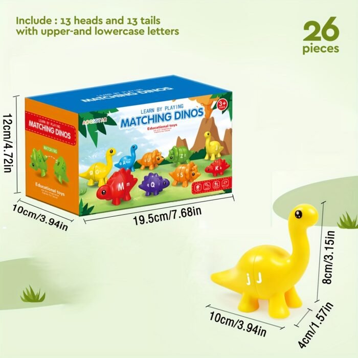 Dinosaur-Themed Letter & Number Matching Toy - Image 2
