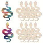 Natural Wooden Snake Shapes (10pcs)