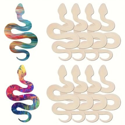 Natural Wooden Snake Shapes (10pcs)