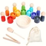 Wooden Sorting Rainbow Ball set (3Yr+) - Image 2