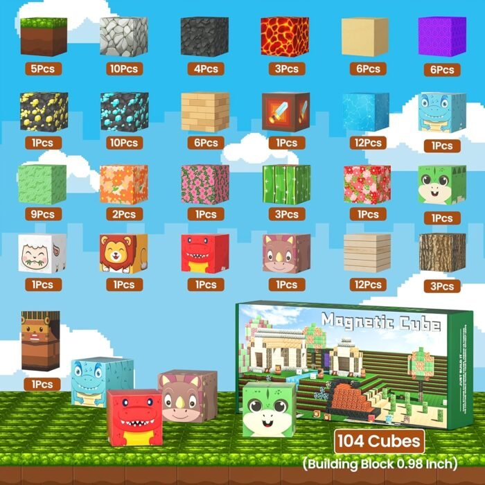 Magnetic Minecraft Blocks (104pcs) - Image 6