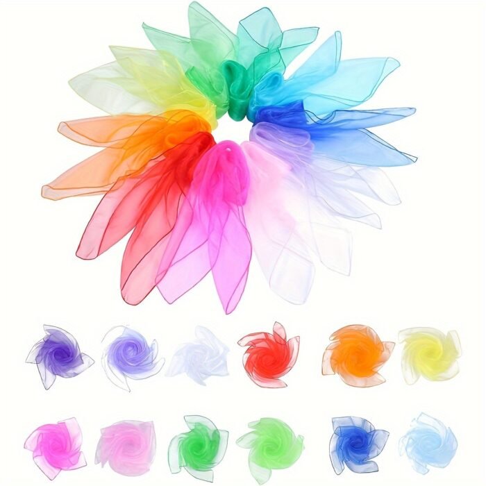 12-Pack Colourful Chiffon Scarves - Image 2