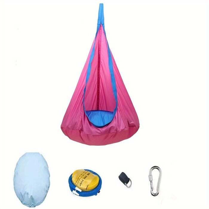 Durable Colourful Nylon Portable Inflatable Hanging Chair with Parachute Canopy - Image 10