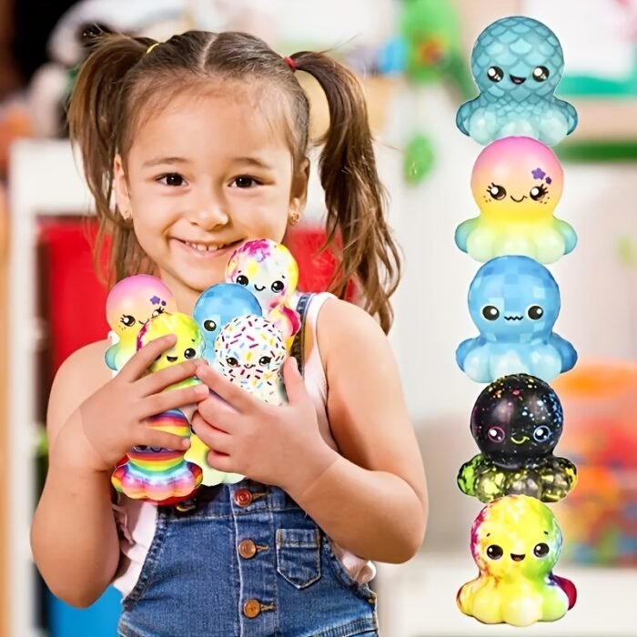 Colourful Octopus Squishy Sensory Toys - Image 2