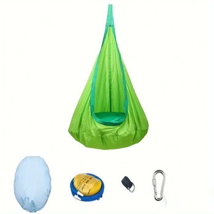 Durable Colourful Nylon Portable Inflatable Hanging Chair with Parachute Canopy - Image 2