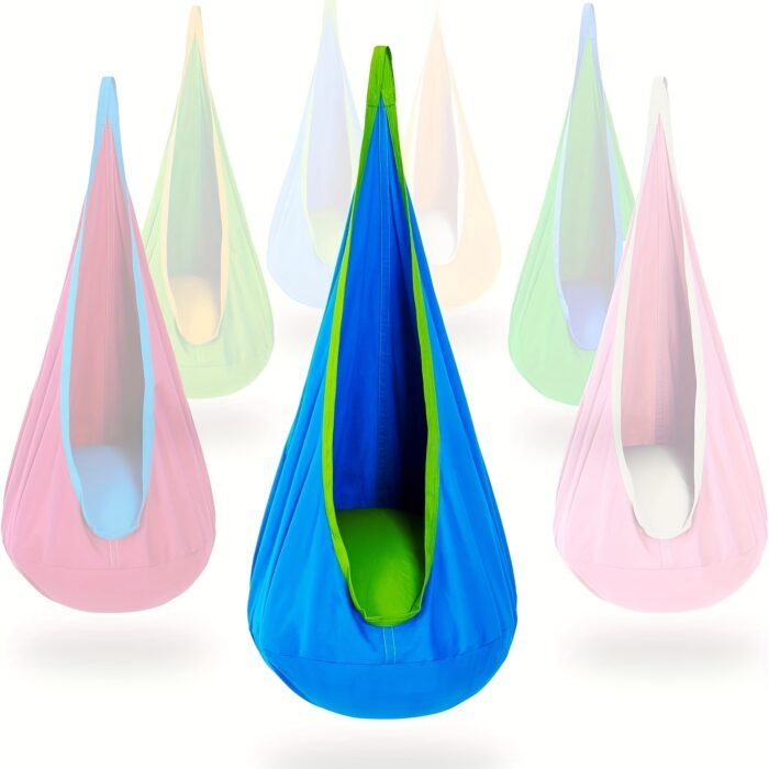 Durable Colourful Nylon Portable Inflatable Hanging Chair with Parachute Canopy - Image 3