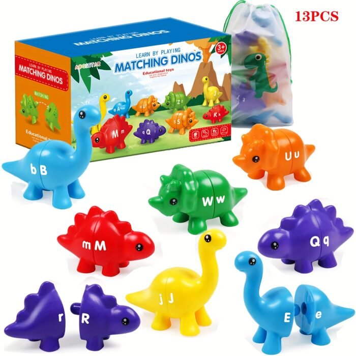 Dinosaur-Themed Letter & Number Matching Toy - Image 1