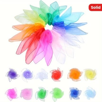 12-Pack Colourful Chiffon Scarves