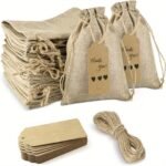 100PCS Burlap Gift Bags