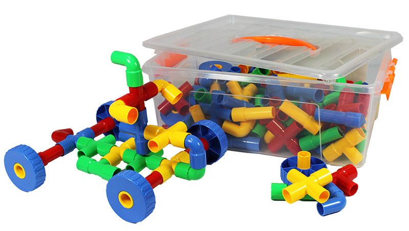 135572 Colourful Pipe Building Block Set (168pcs) (3Yr+) - Image 1
