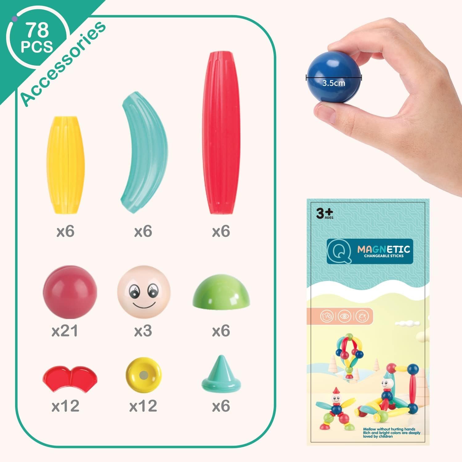 61IMfctqV9L._AC_SL1500_ Magnetic Stick Building Blocks (156pcs) - Image 2