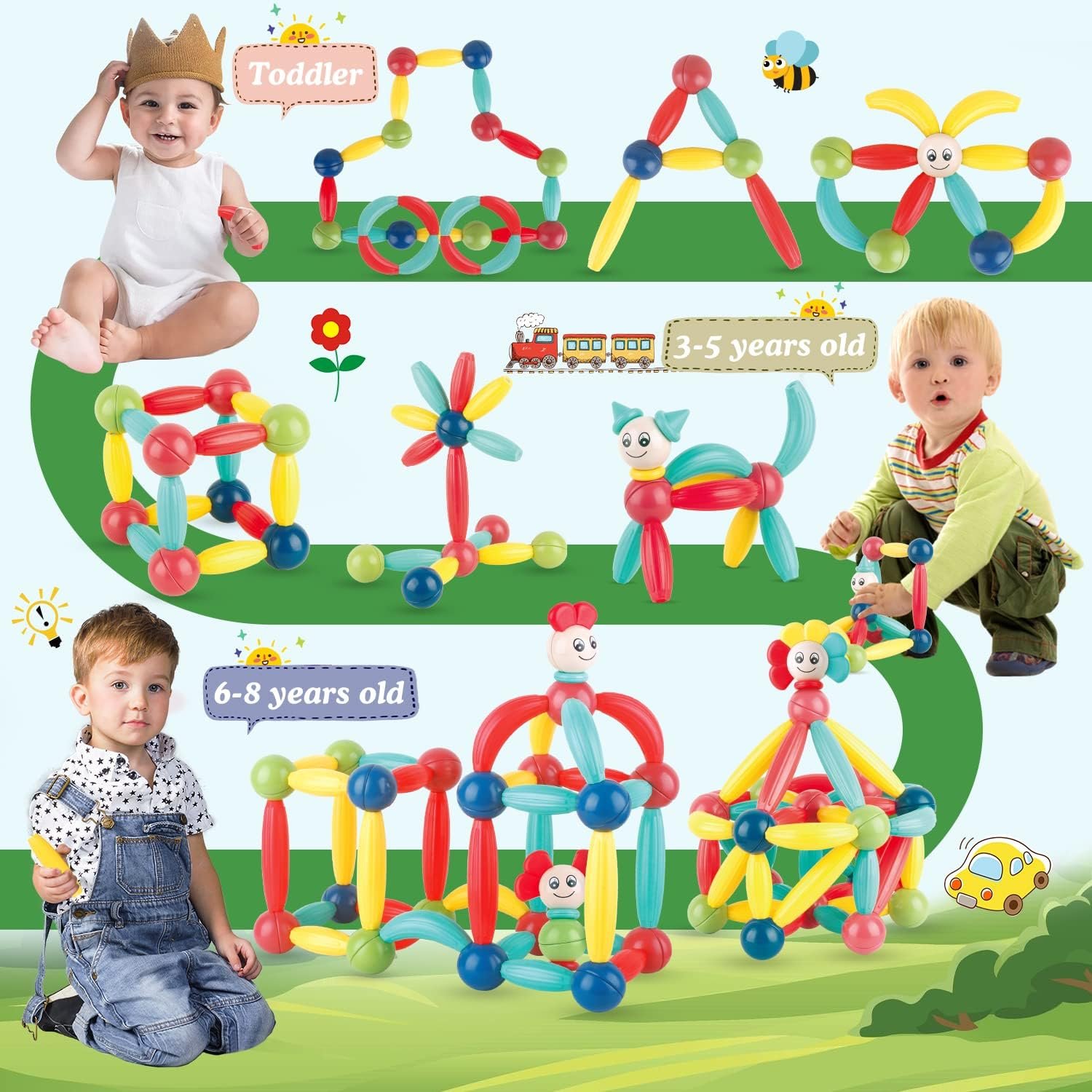 71nN3PJ+eZL._AC_SL1500_ Magnetic Stick Building Blocks (156pcs) - Image 4