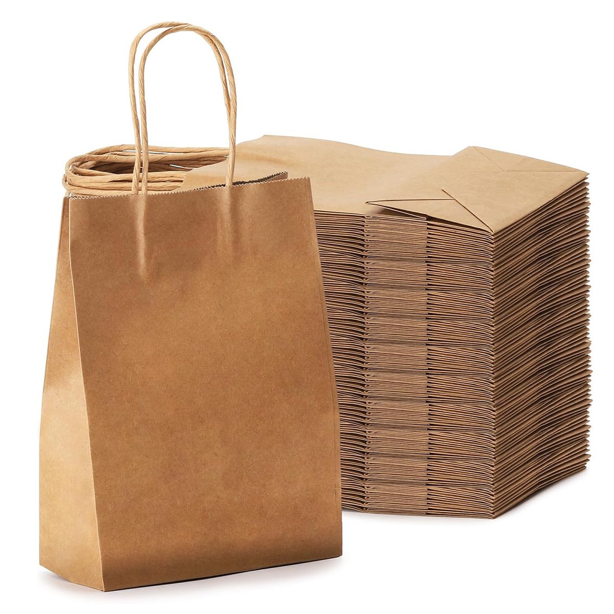 local-image-s103-2013f778ba8-4ab65680-4338-41ee-a189-93f3404e1777 100 Pcs Kraft Paper Bags with Handles 15x8x21cm - Image 1