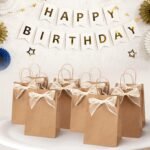 100 Pcs Kraft Paper Bags with Handles 15x8x21cm - Image 2