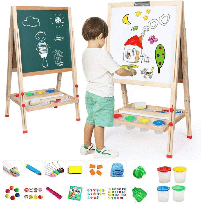 Wooden Art Easel for Kids – Double-Sided - Image 1