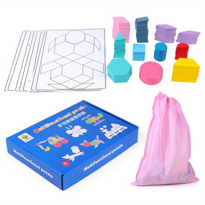 Wooden Geometric Creative Puzzle (180pcs) - Image 5