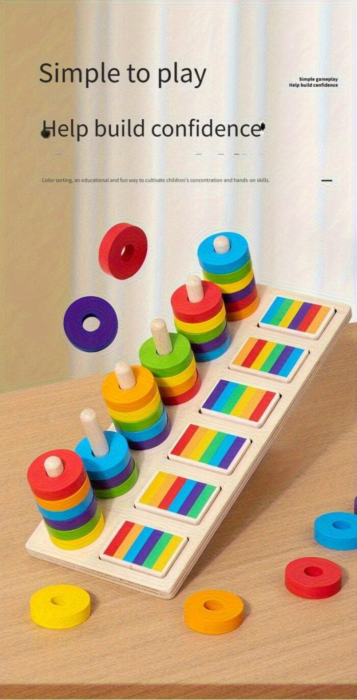 Colourful Sorting & Stacking Puzzle - Image 6
