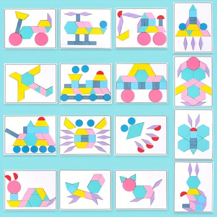 Wooden Geometric Creative Puzzle (180pcs) - Image 8