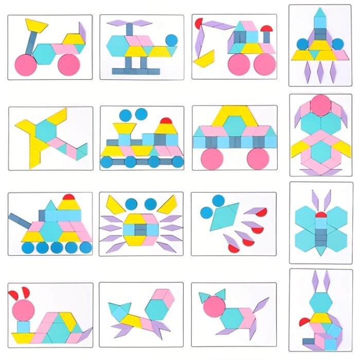 Wooden Geometric Creative Puzzle (180pcs) - Image 7