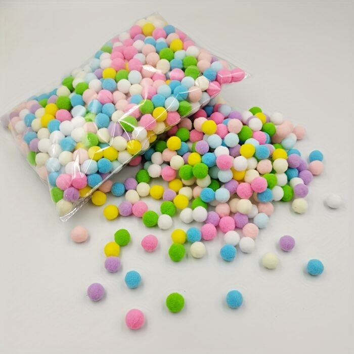 Multicolor Polyester Pom Poms - 10/15/20mm Felt Balls - Image 14