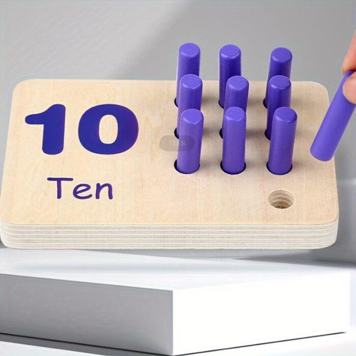 Vibrant Wooden Number Matching Game - Image 2