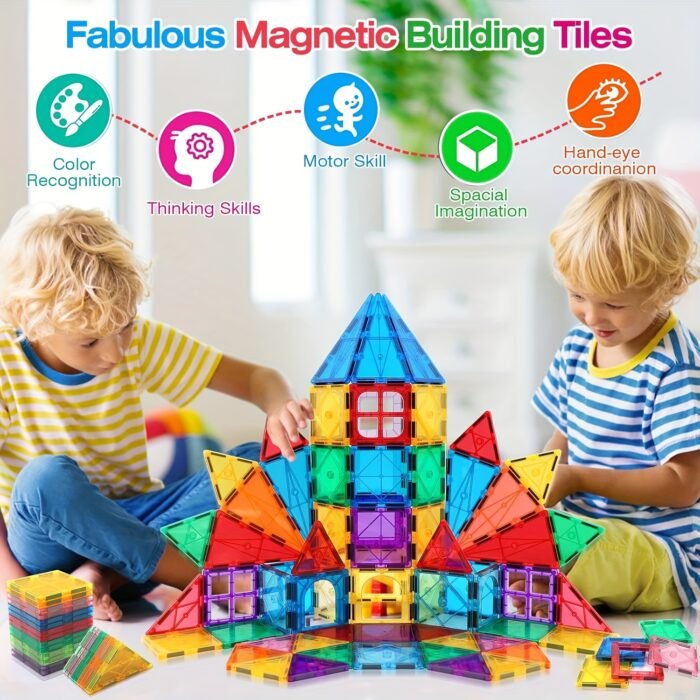 Colourful Geometric Shapes Magnet Tiles( 60/100/120pcs) - Image 8