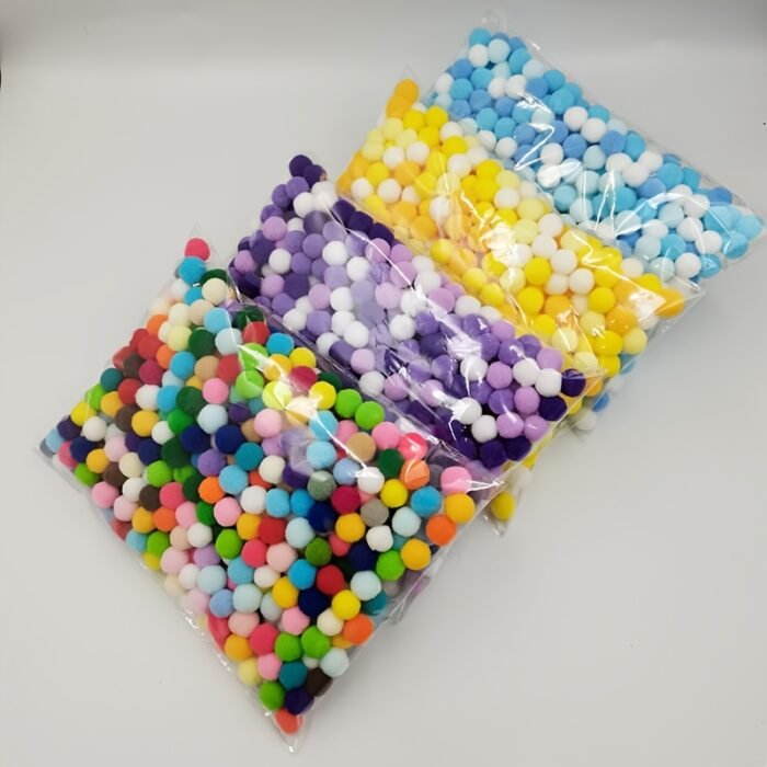 Multicolor Polyester Pom Poms - 10/15/20mm Felt Balls - Image 10