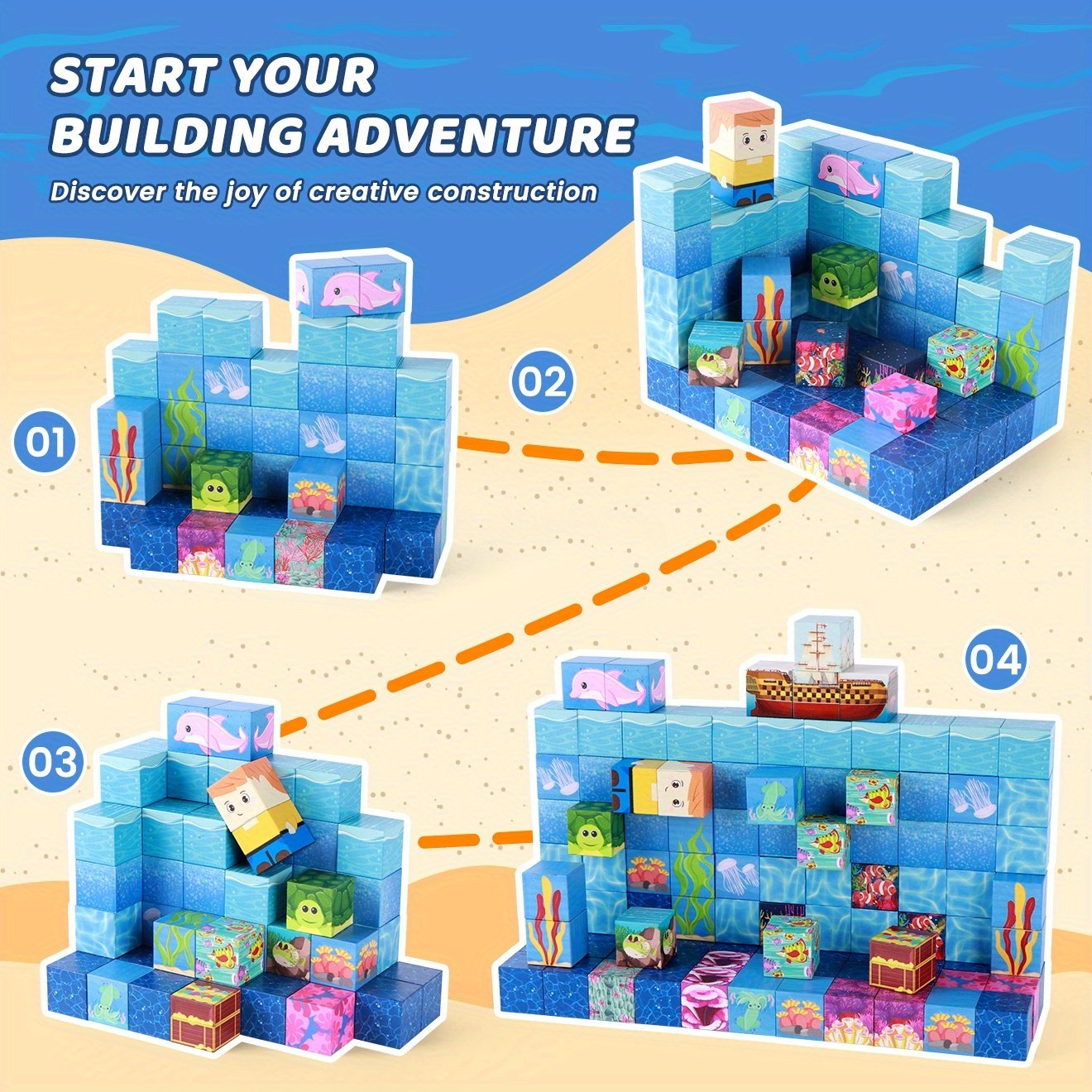 product-fancy-295b3d82-0d74-4ede-8161-d00524ecc480 Magnetic Blocks – Ocean World Adventure Set (100) (3Yr+) - Image 2
