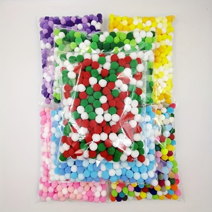 Multicolor Polyester Pom Poms - 10/15/20mm Felt Balls - Image 8