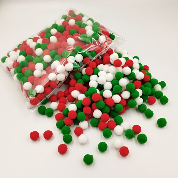 Multicolor Polyester Pom Poms - 10/15/20mm Felt Balls - Image 16
