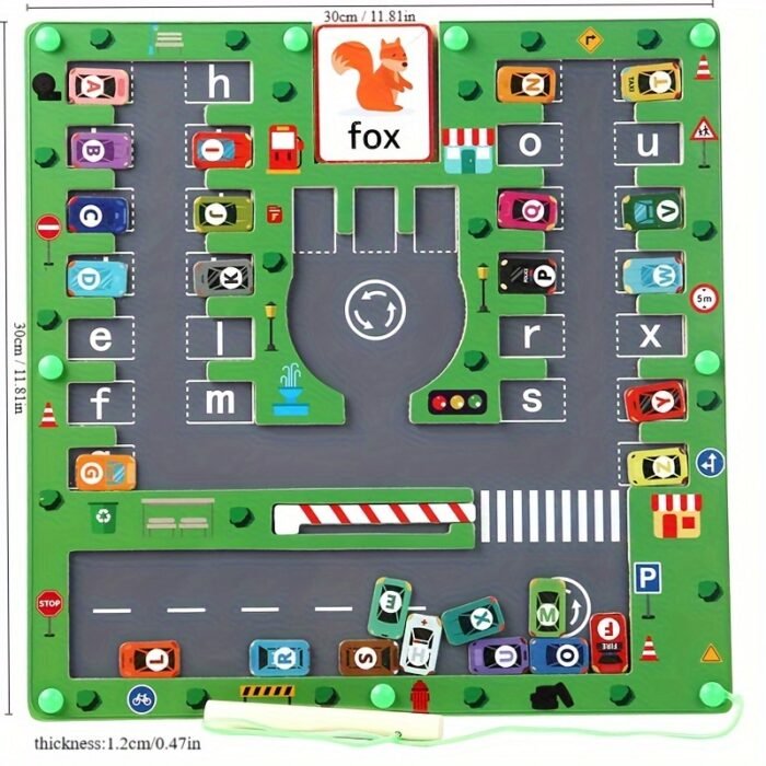 Wooden Magnetic Alphabet Matching Puzzle & Maze Toy - Image 4