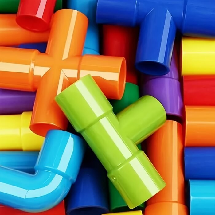 Colourful Water Pipe Building Block Set (50pcs) - Image 5