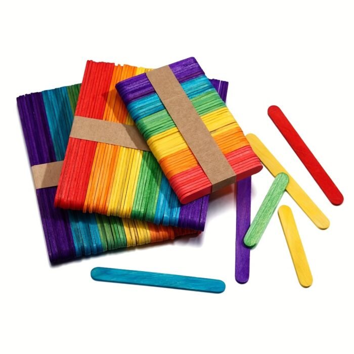 50pcs Colored Wooden Paddle Pop Sticks - Image 7