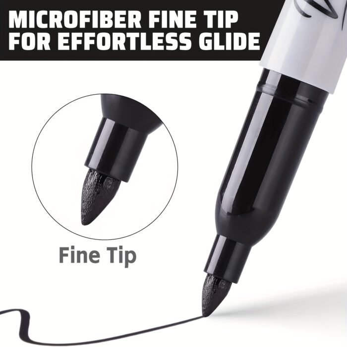 Fine Tip Black Permanent Markers (10 Pack) - Image 6
