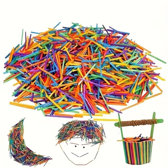 Colorful Wooden Art Sticks (500pcs/1000pcs) - Image 2