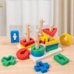 Wooden Geometric Sort & Stacker - Image 2