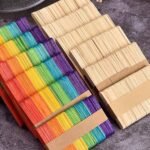 50pcs Colored Wooden Paddle Pop Sticks